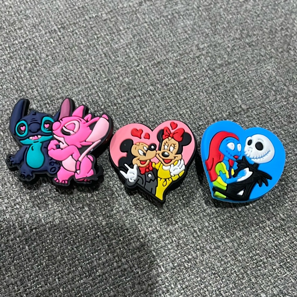 Croc Charm clogs Love charms  Lilo & Stitch Stitch, Jack & Sally, Mickey Minnie
